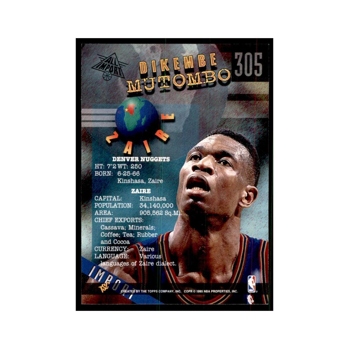 1994 Stadium Club Dikembe Mutombo Basketball Cards #305