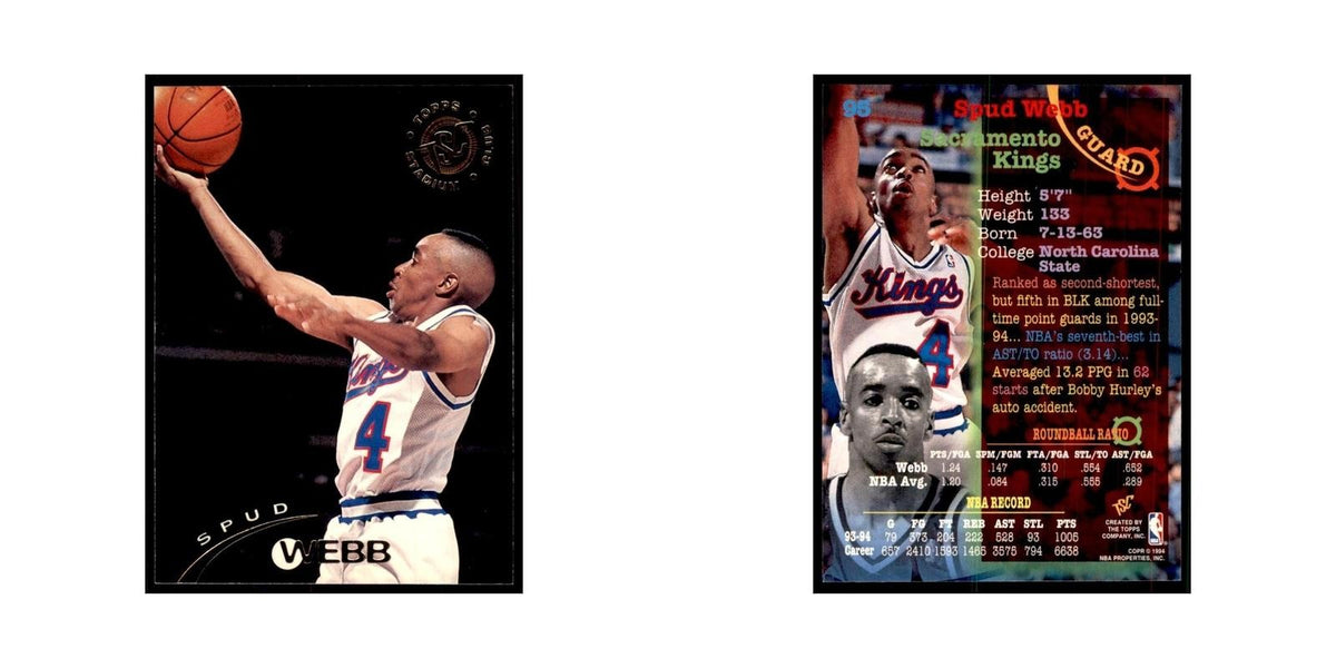 1994 Stadium Club Spud Webb Basketball Cards #95