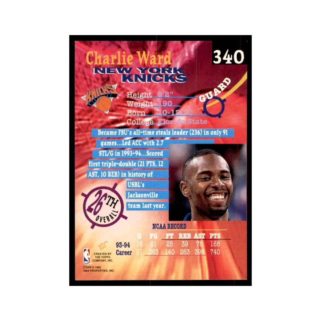 1994 Stadium Club Charlie Ward Basketball Cards #340
