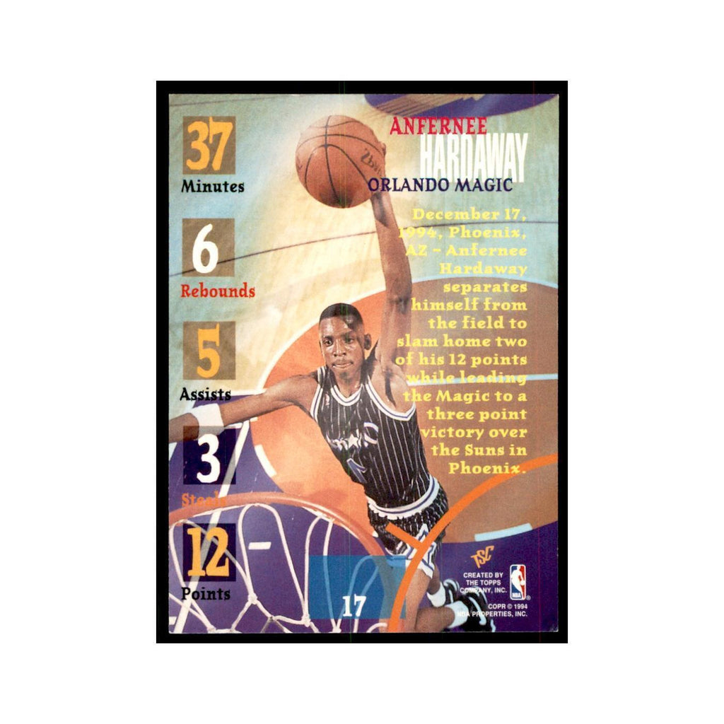 1994 Stadium Club Anfernee Hardaway Basketball Cards #17