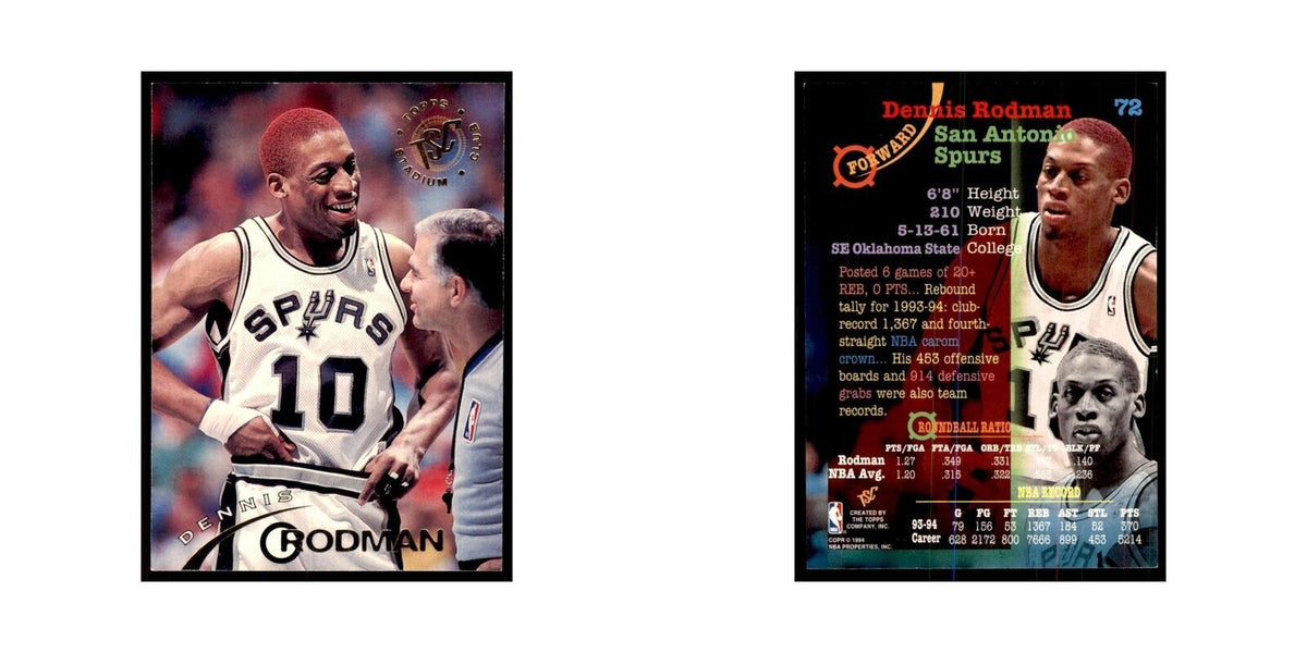 1994 Stadium Club Dennis Rodman Basketball Cards #72