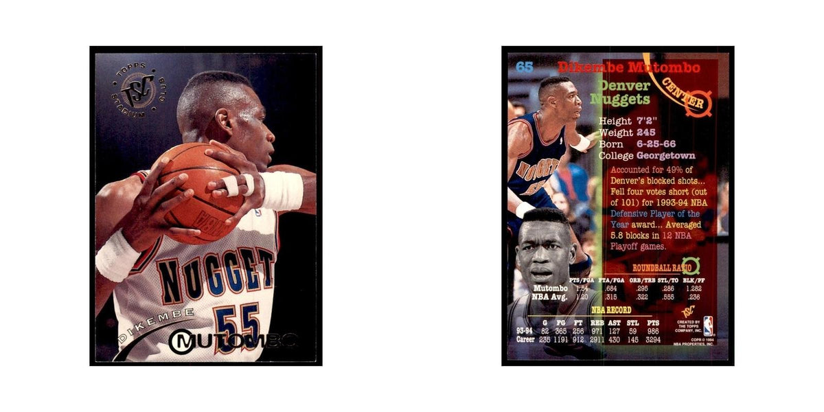 1994 Stadium Club Dikembe Mutombo Basketball Cards #65