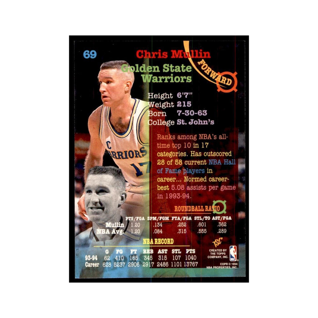 1994 Stadium Club Chris Mullin Basketball Cards #69