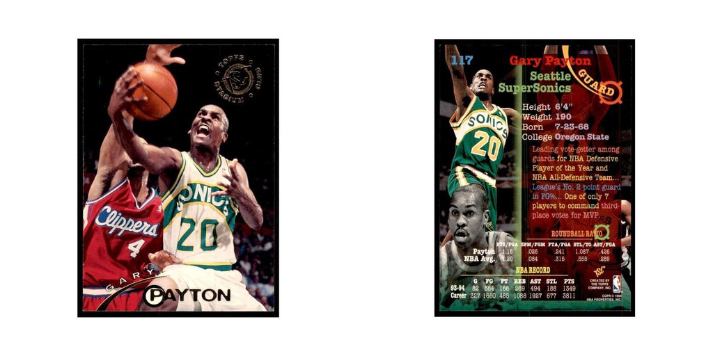 1994 Stadium Club Gary Payton Basketball Cards #117