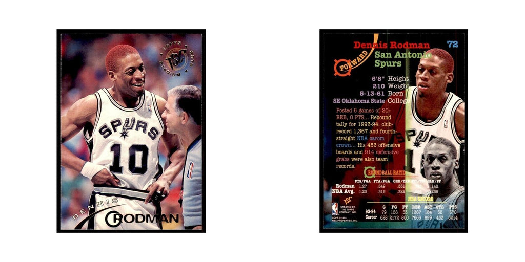 1994 Stadium Club Dennis Rodman Basketball Cards #72