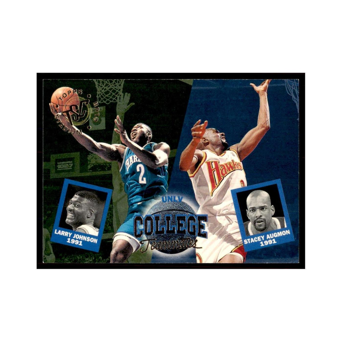 1994 Stadium Club Stacey Augmon/Larry Johnson Basketball Cards #113