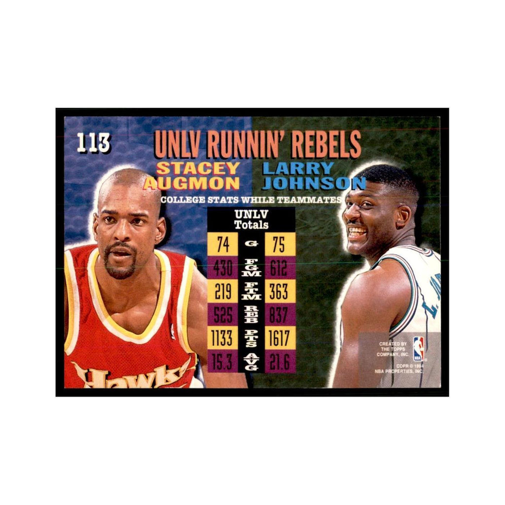 1994 Stadium Club Stacey Augmon/Larry Johnson Basketball Cards #113