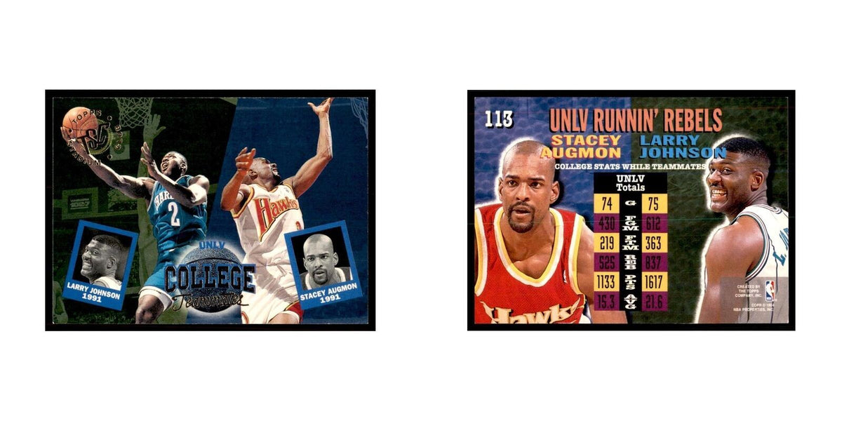 1994 Stadium Club Stacey Augmon/Larry Johnson Basketball Cards #113
