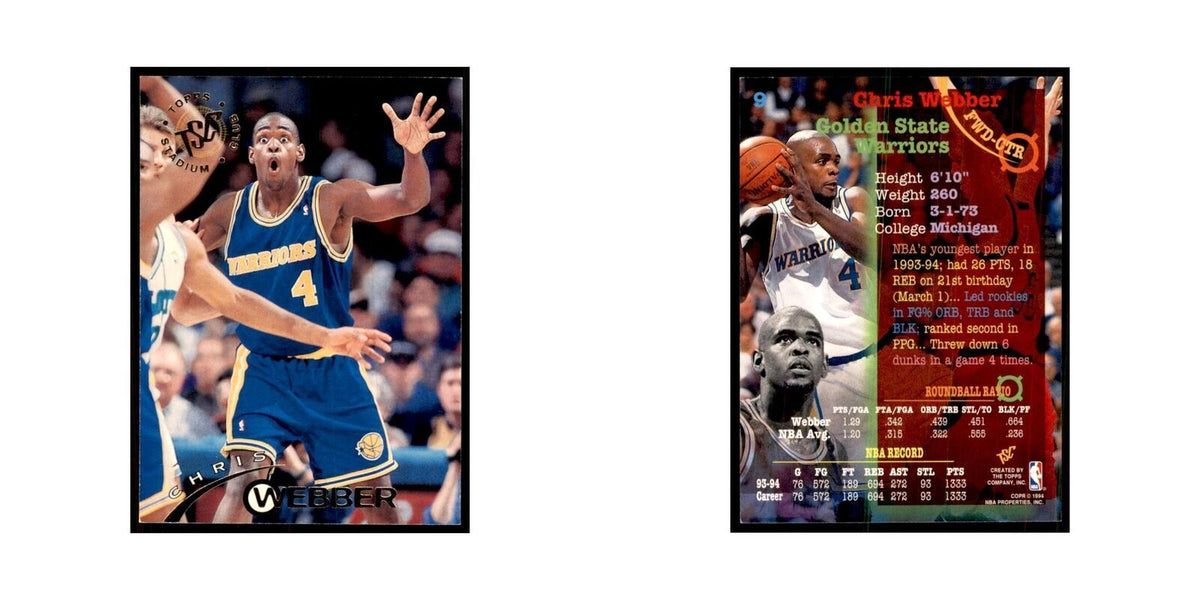 1994 Stadium Club Chris Webber Basketball Cards #9