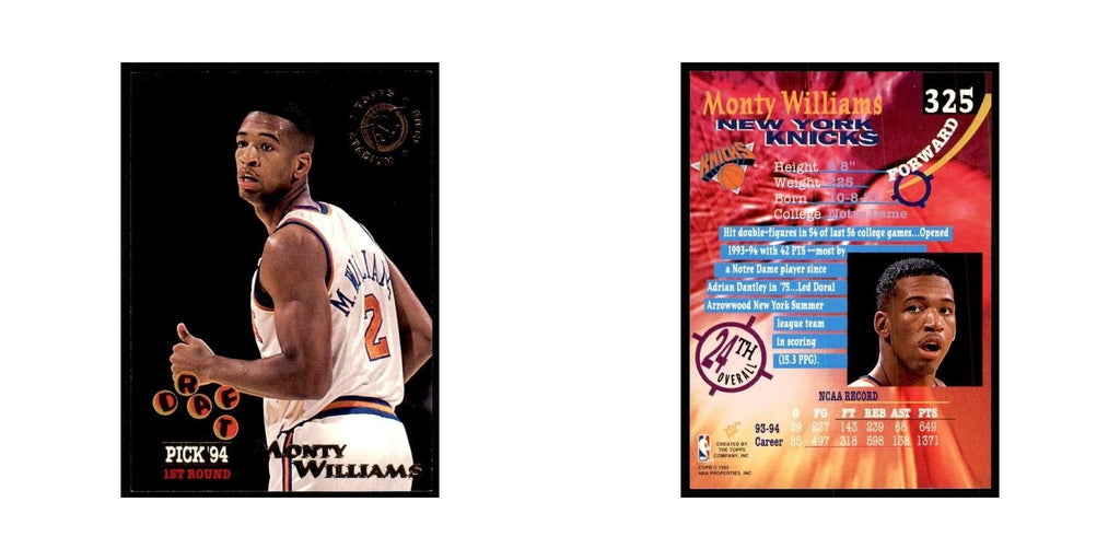 1994 Stadium Club Monty Williams Basketball Cards #325