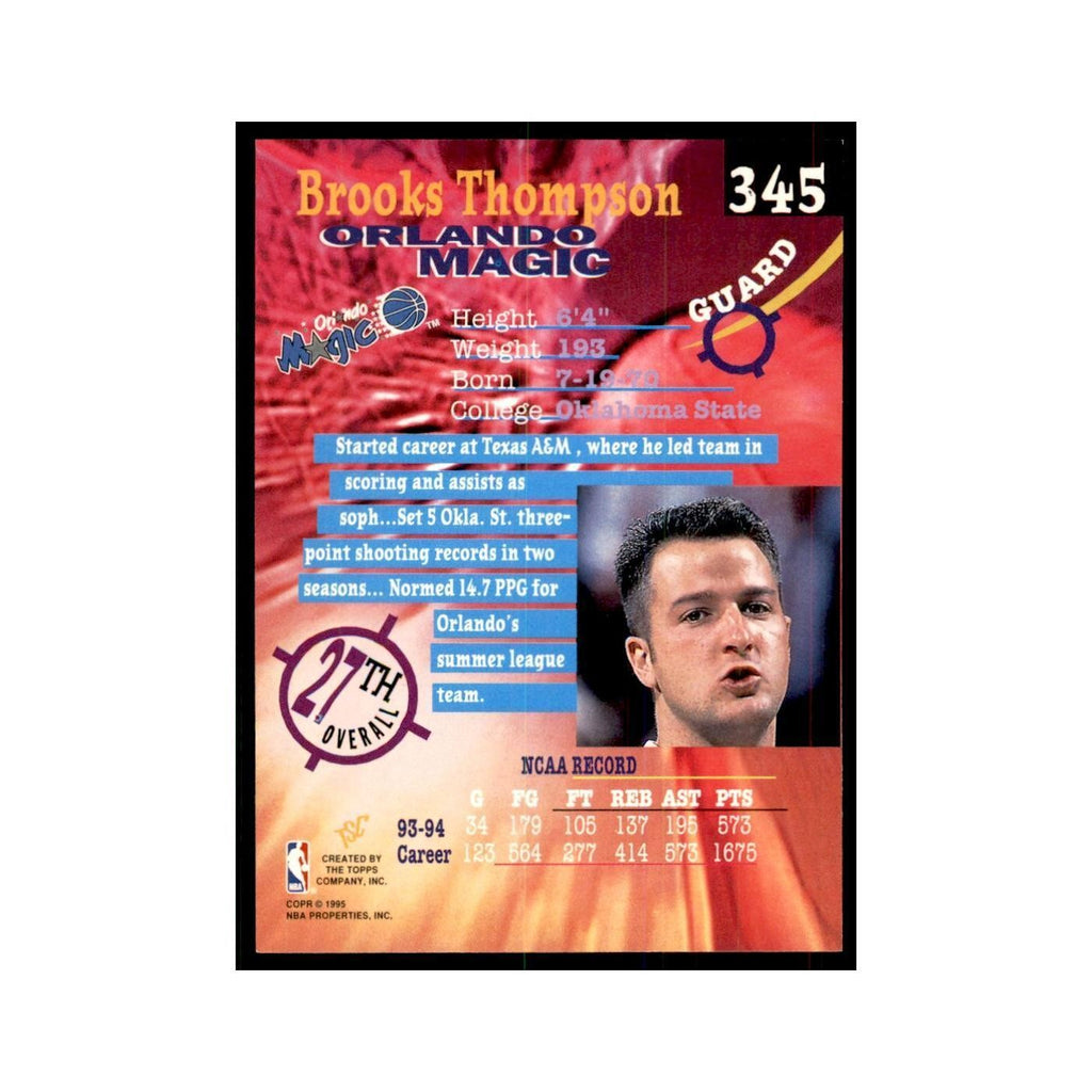 1994 Stadium Club Brooks Thompson Basketball Cards #345
