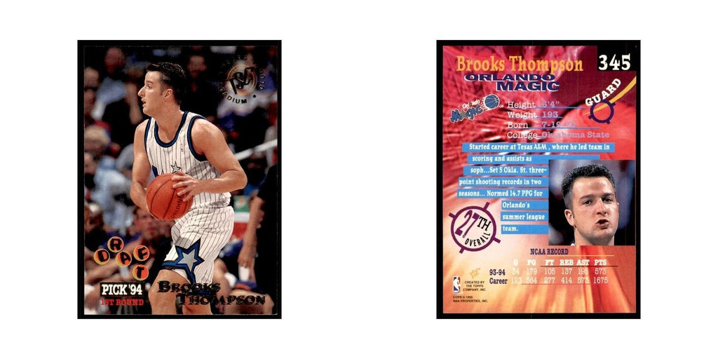 1994 Stadium Club Brooks Thompson Basketball Cards #345