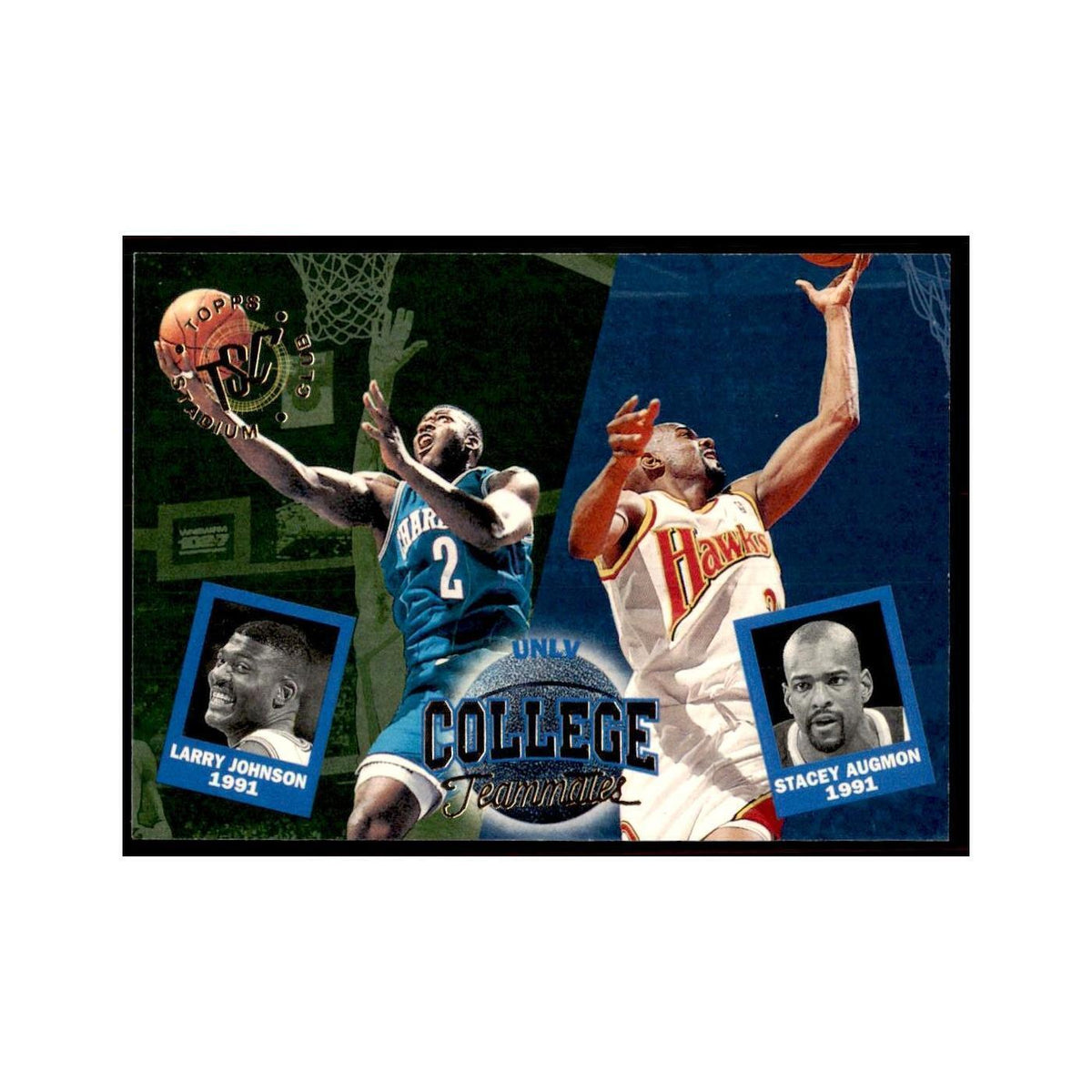 1994 Stadium Club Stacey Augmon/Larry Johnson Basketball Cards #113
