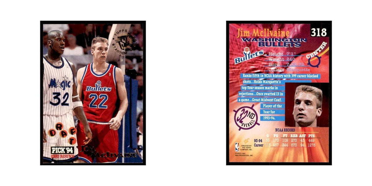 1994 Stadium Club Jim McIlvaine Basketball Cards #318