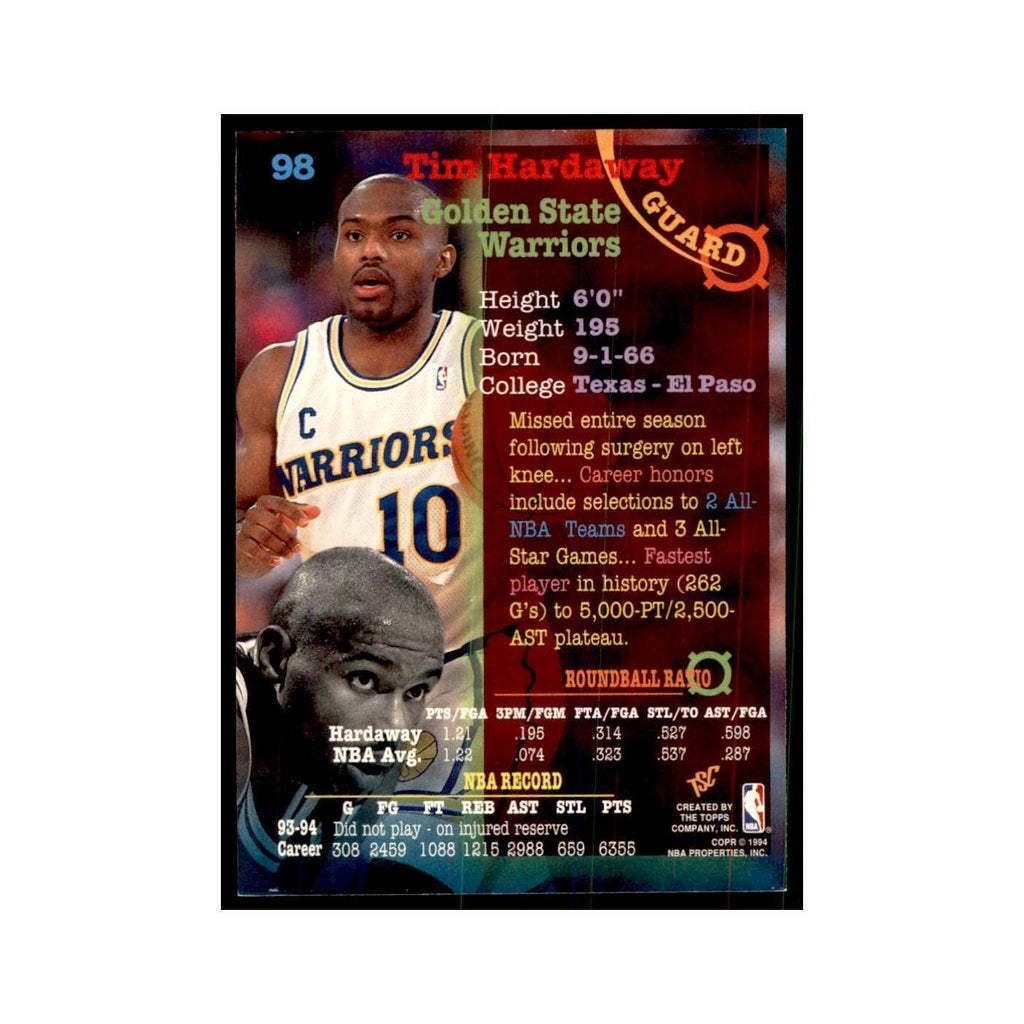 1994 Stadium Club Tim Hardaway Basketball Cards #98