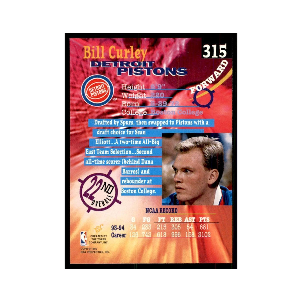 1994 Stadium Club Bill Curley Basketball Cards #315