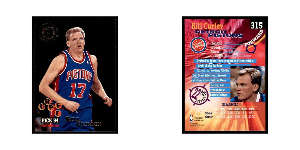 1994 Stadium Club Bill Curley Basketball Cards #315