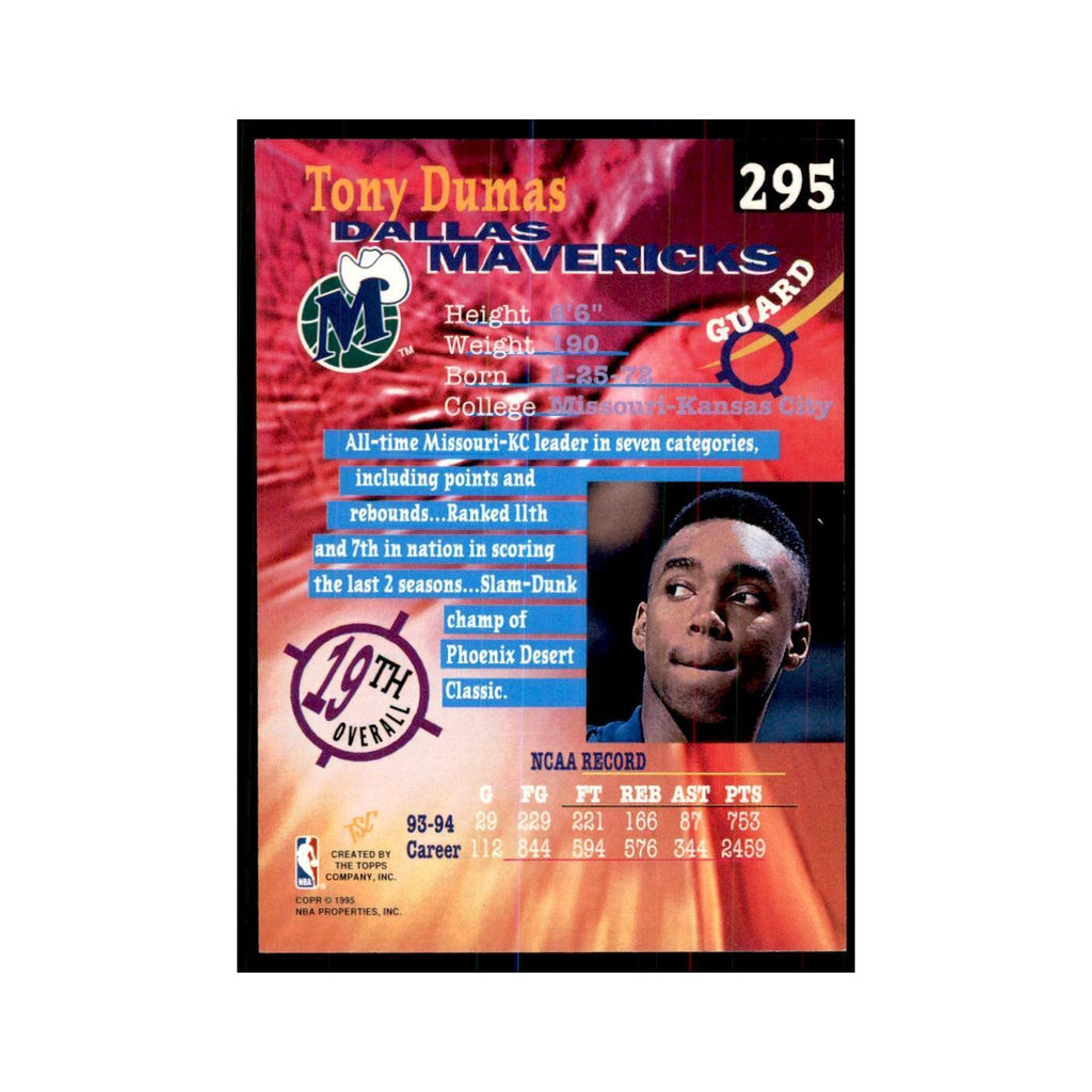 1994 Stadium Club Tony Dumas Basketball Cards #295
