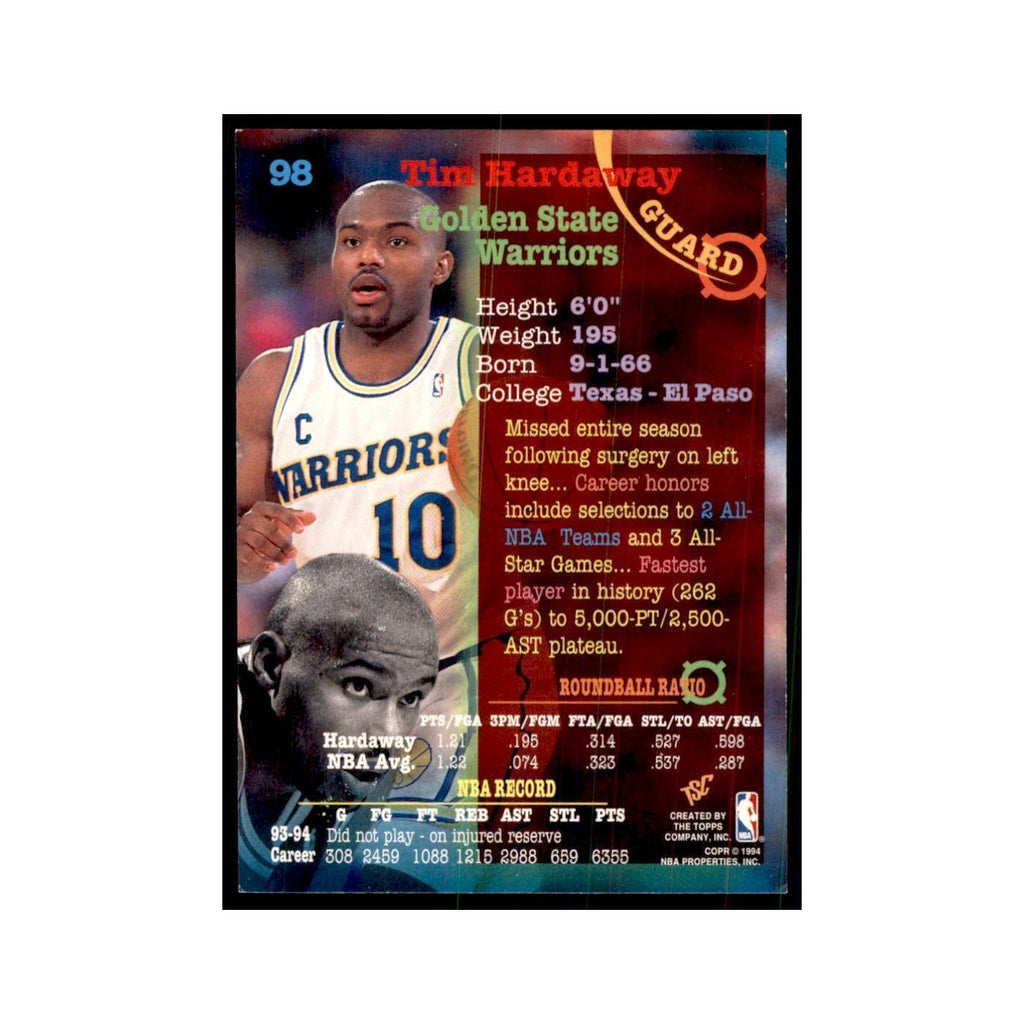 1994 Stadium Club Tim Hardaway Basketball Cards #98