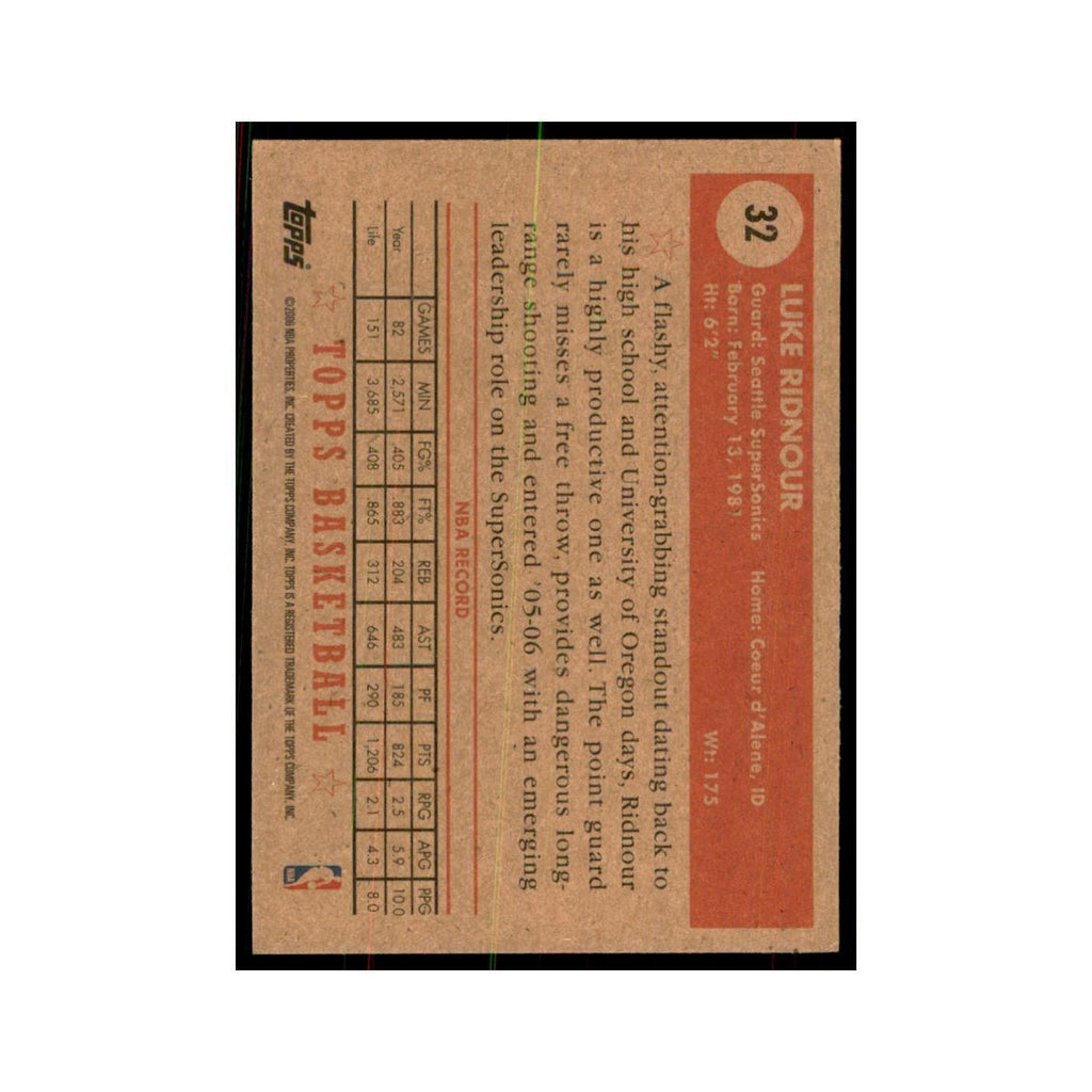 2005 Topps 1952 Style Luke Ridnour Seattle SuperSonics #32