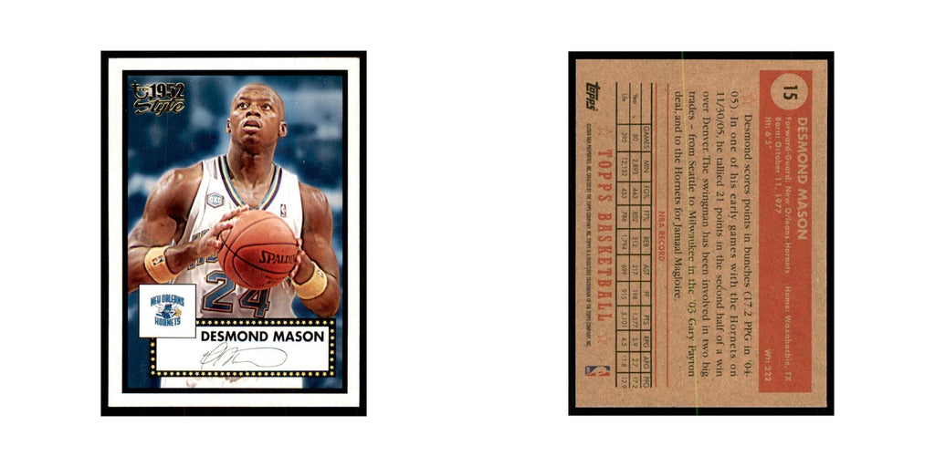 2006 Topps 1952 Style Desmond Mason New Orleans Hornets #15