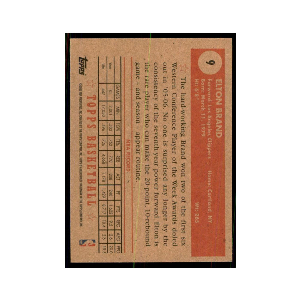 2006 Topps 1952 Style Elton Brand Clippers #9