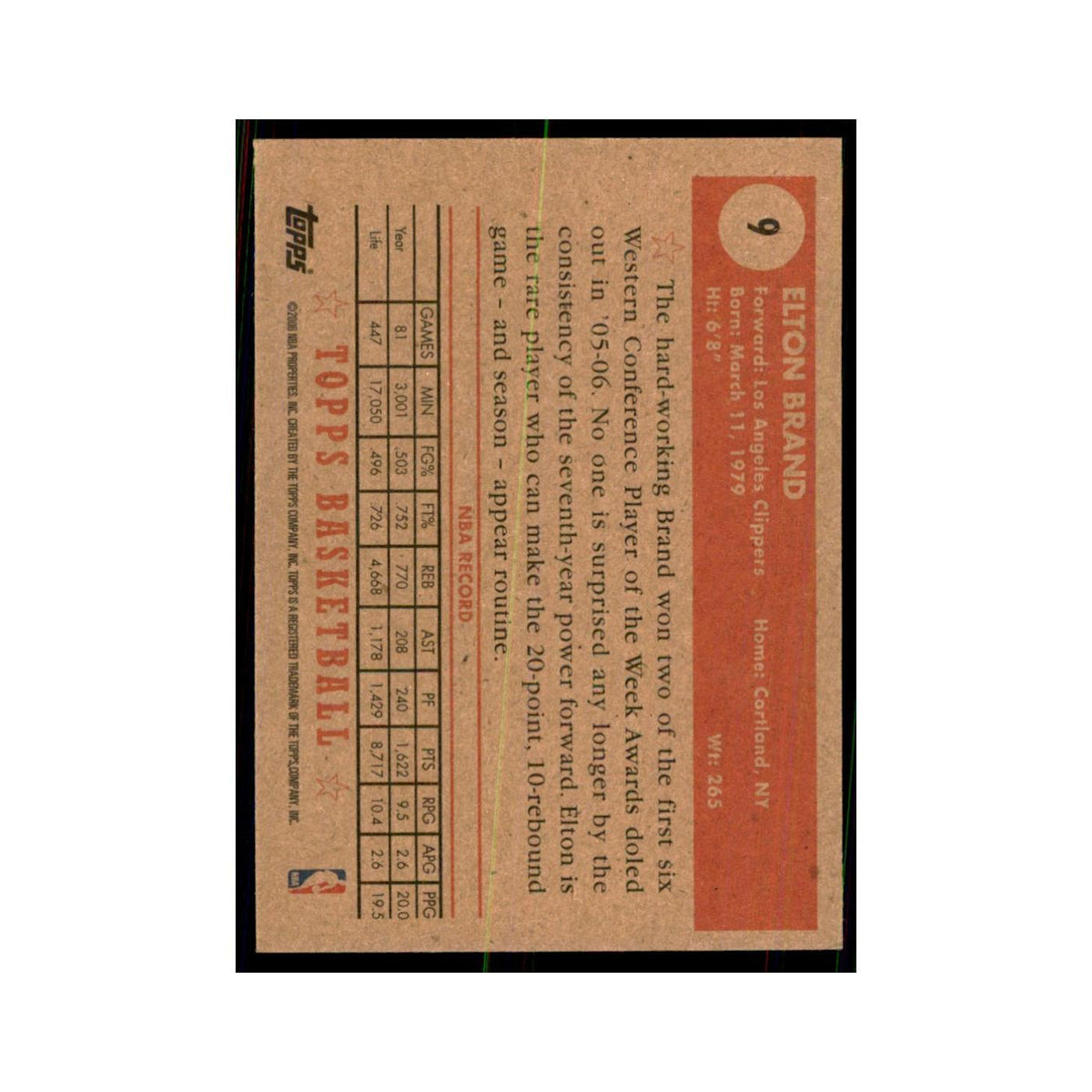 2006 Topps 1952 Style Elton Brand Clippers #9