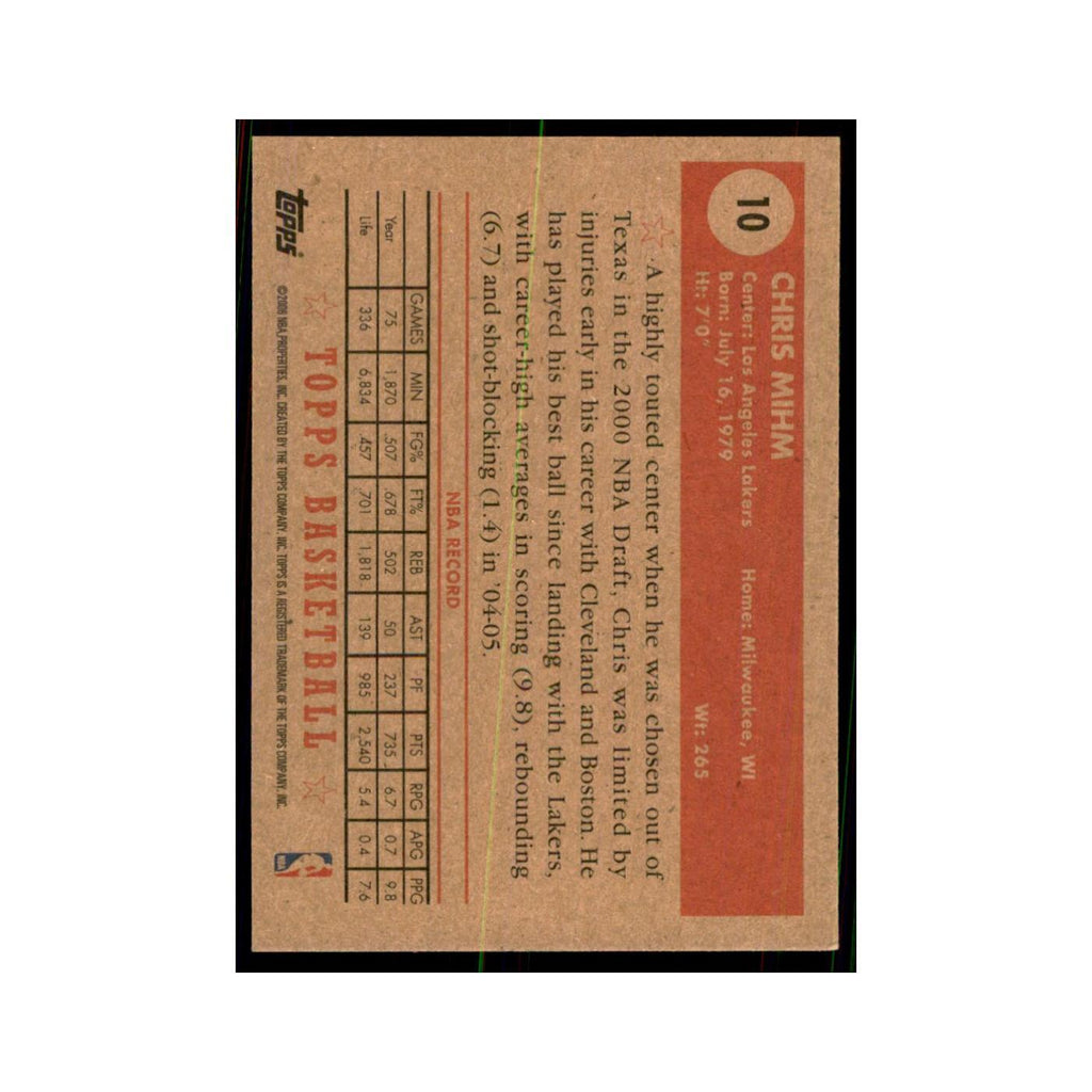 2005 Topps 1952 Style Chris Mihm Lakers #10