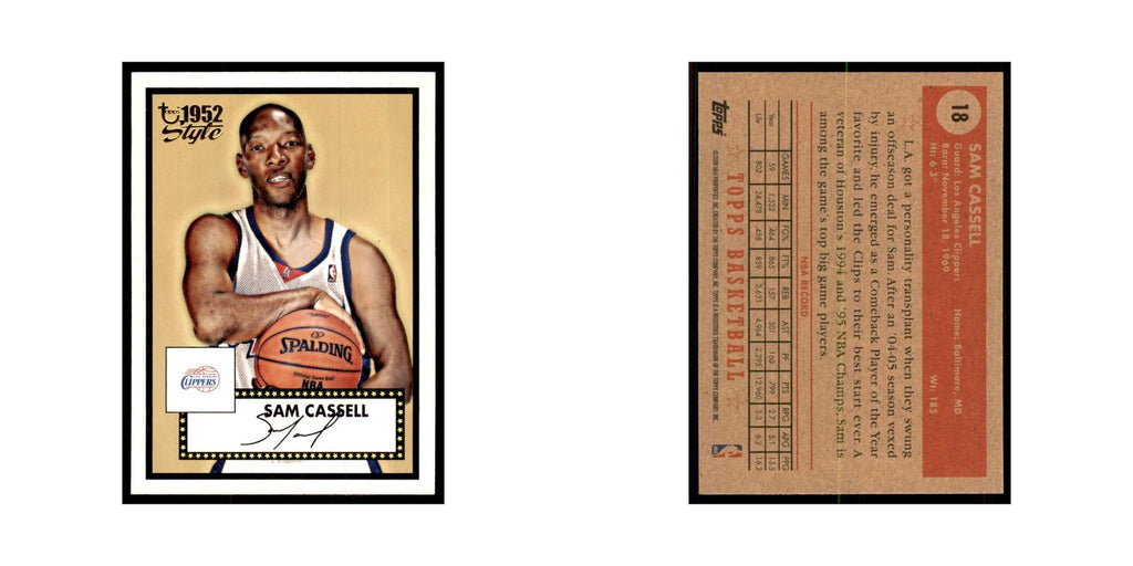 2005 Topps 1952 Style Sam Cassell Clippers #18
