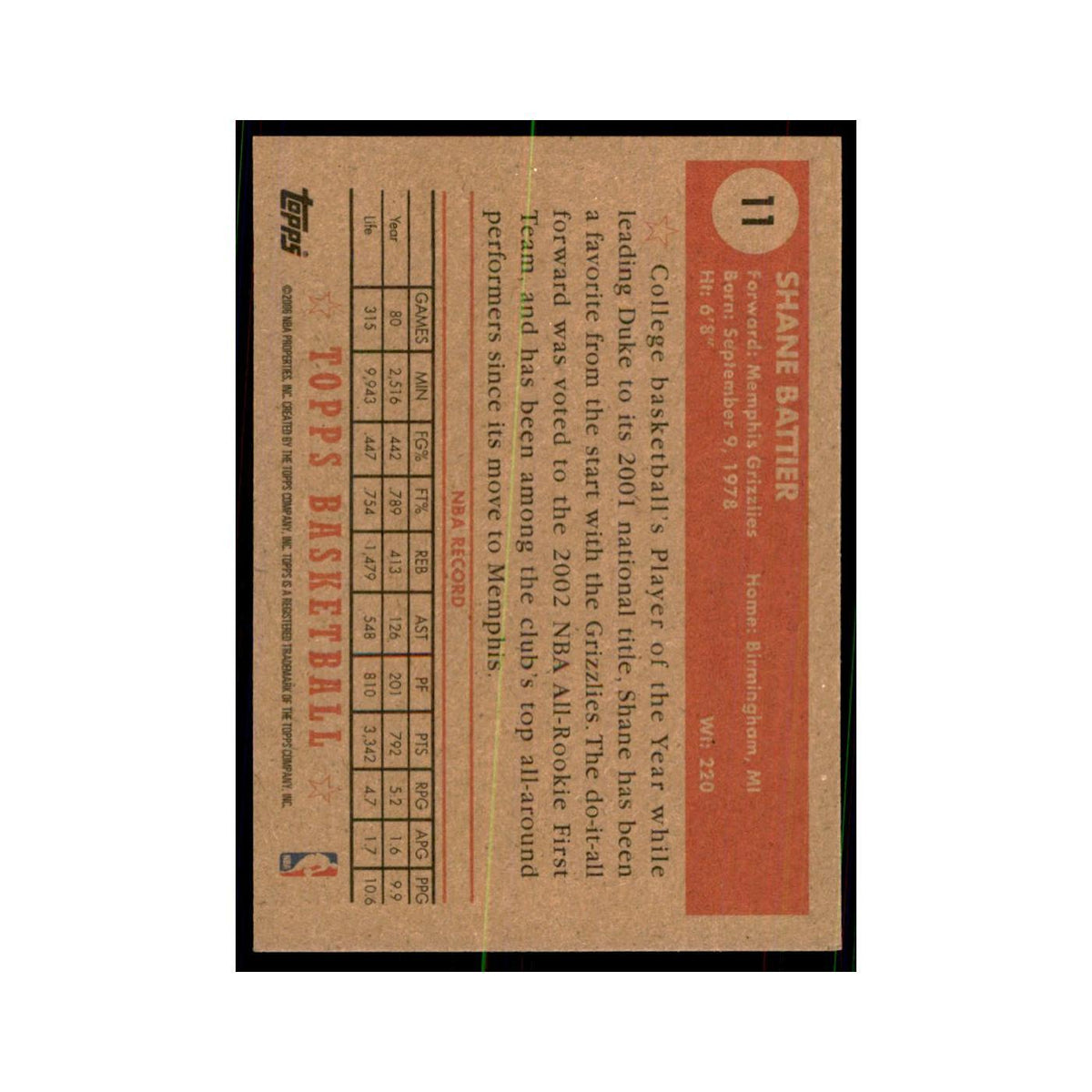 2006 Topps 1952 Style Shane Battier Rockets #11