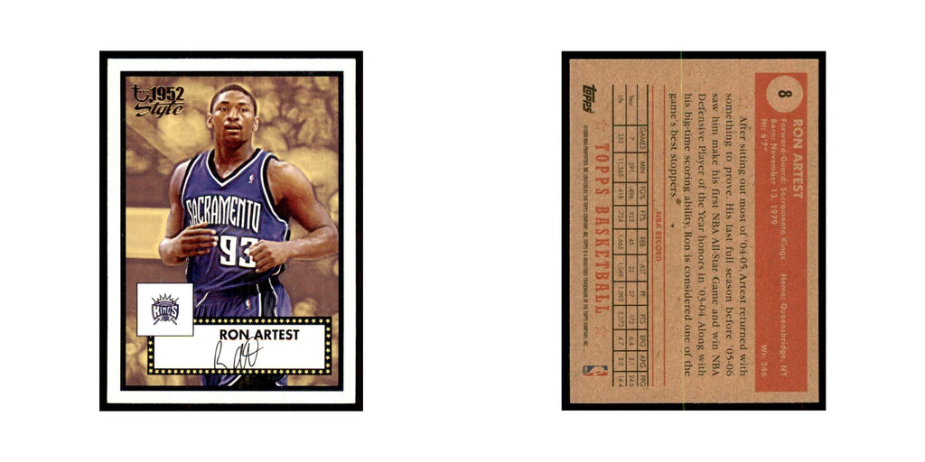 2006 Topps 1952 Style Ron Artest Kings #8