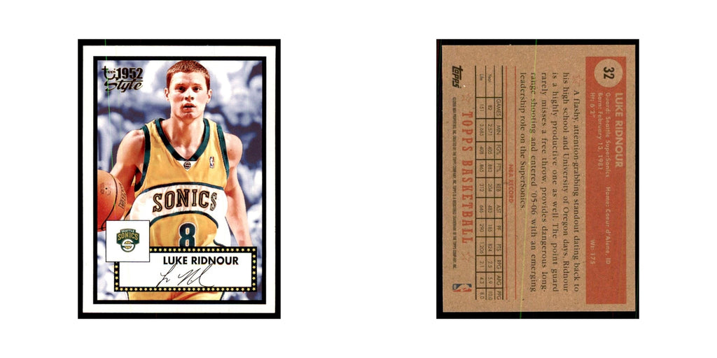 2005 Topps 1952 Style Luke Ridnour Seattle SuperSonics #32