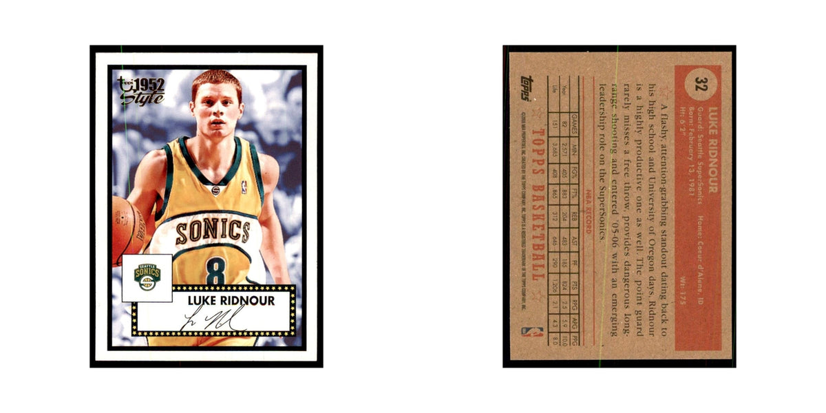 2005 Topps 1952 Style Luke Ridnour Seattle SuperSonics #32