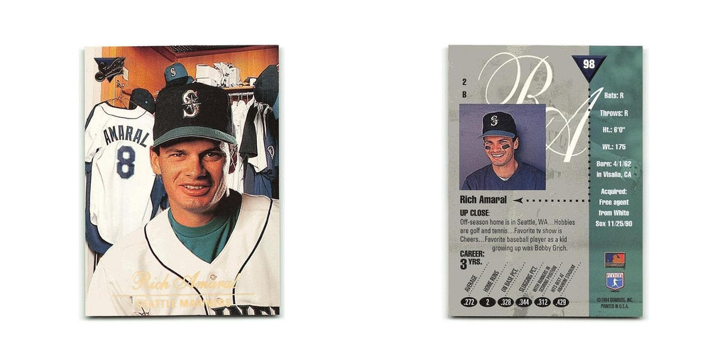 Rich Amaral 1994 Studio #98 Seattle Mariners Baseball Card NM