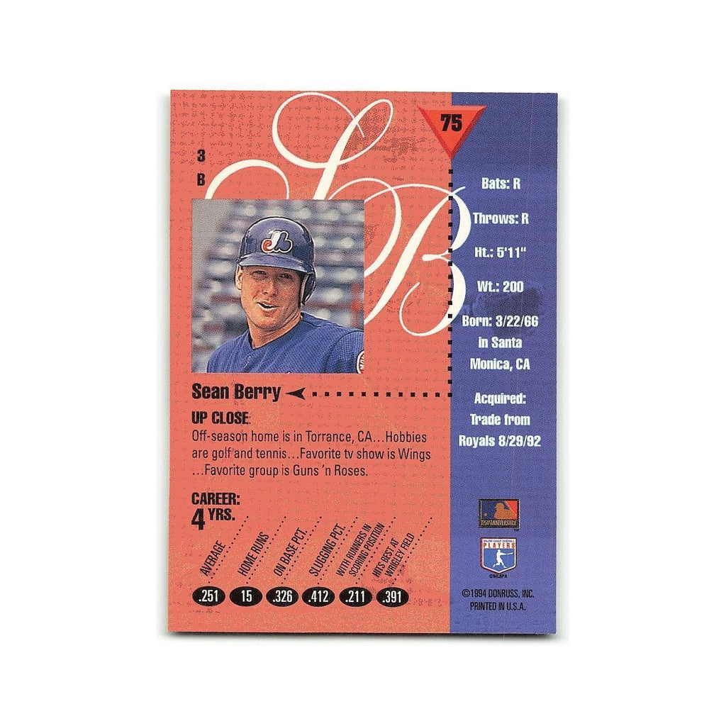 Sean Berry 1994 Studio #75 Montreal Expos Baseball Card NM