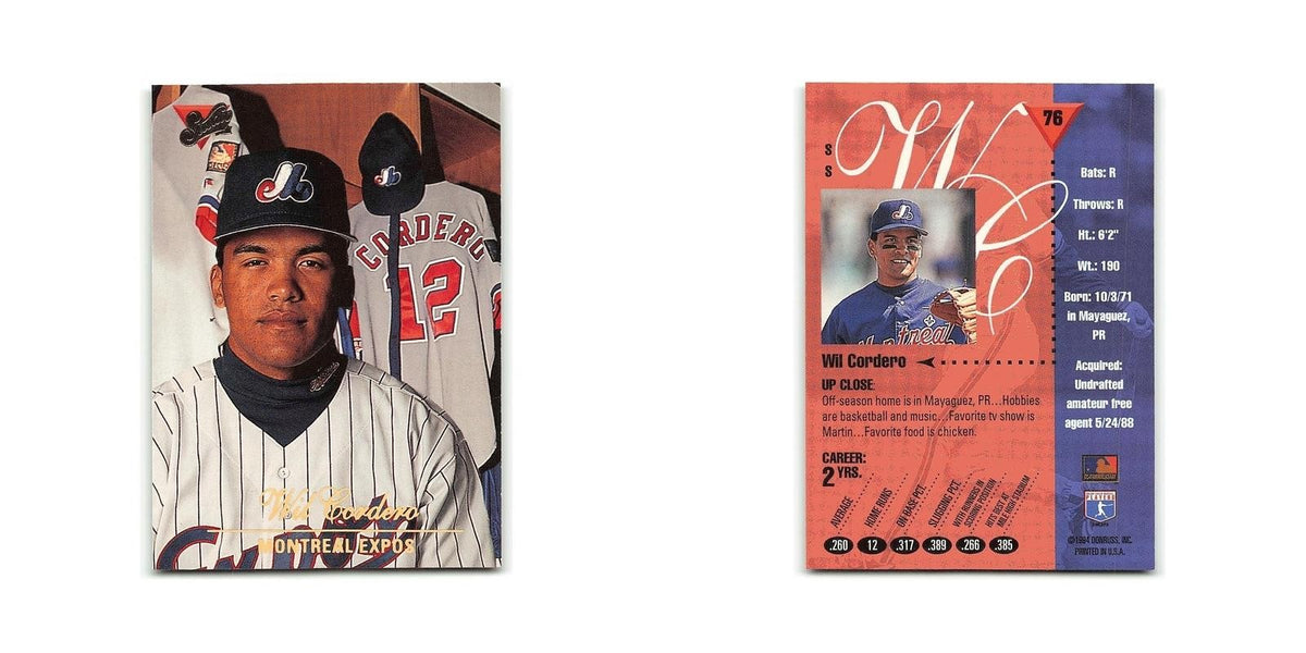 Wil Cordero 1994 Studio #76 Montreal Expos Baseball Card NM