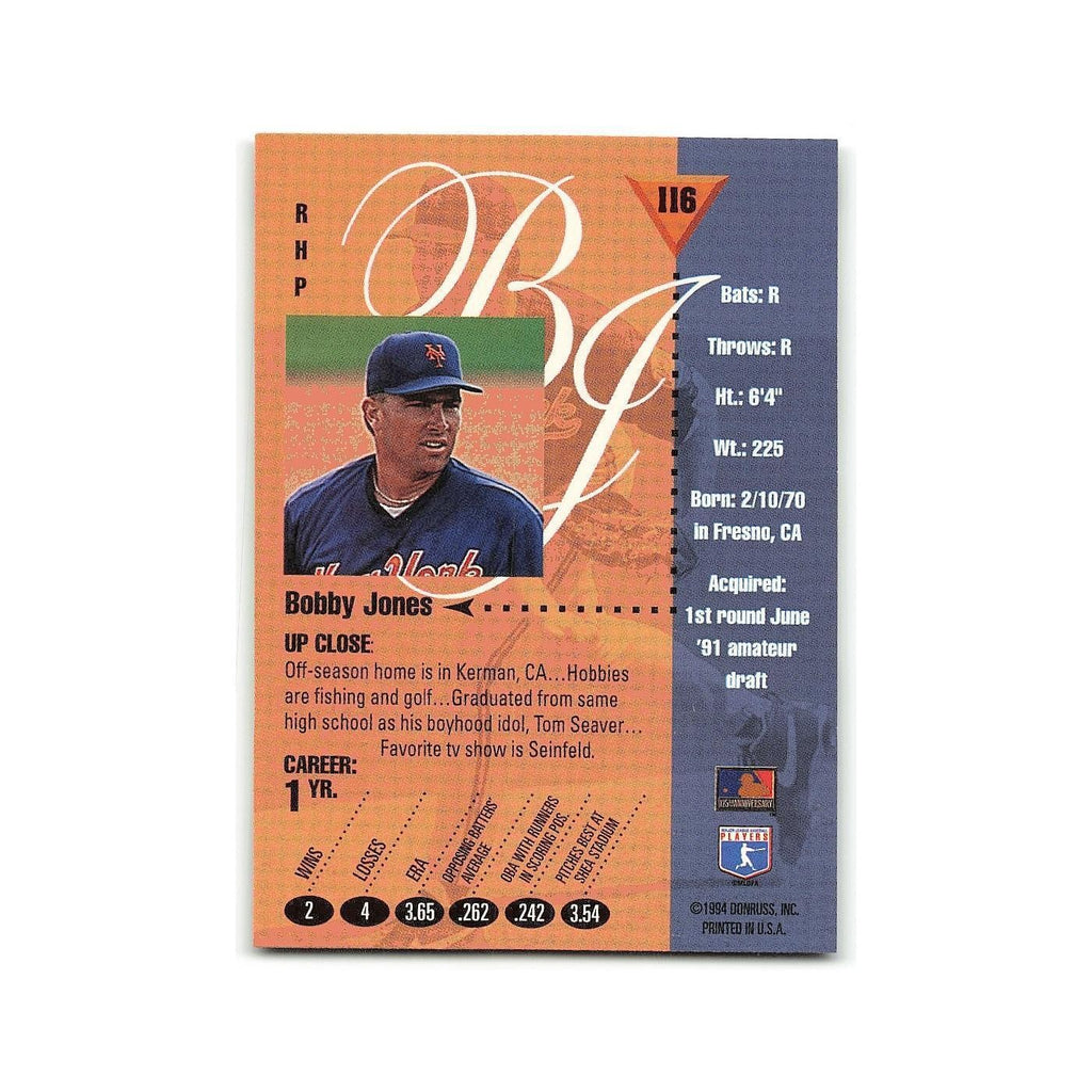 Bobby Jones 1994 Studio #116 New York Mets Baseball Card NM