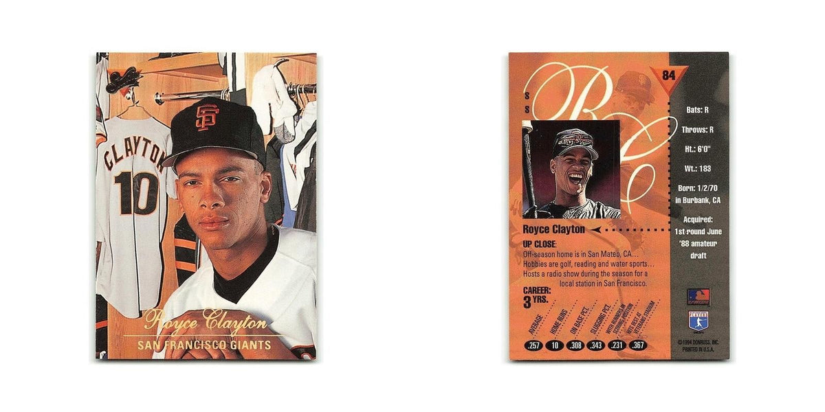 Royce Clayton 1994 Studio #84 San Francisco Giants Baseball Card NM