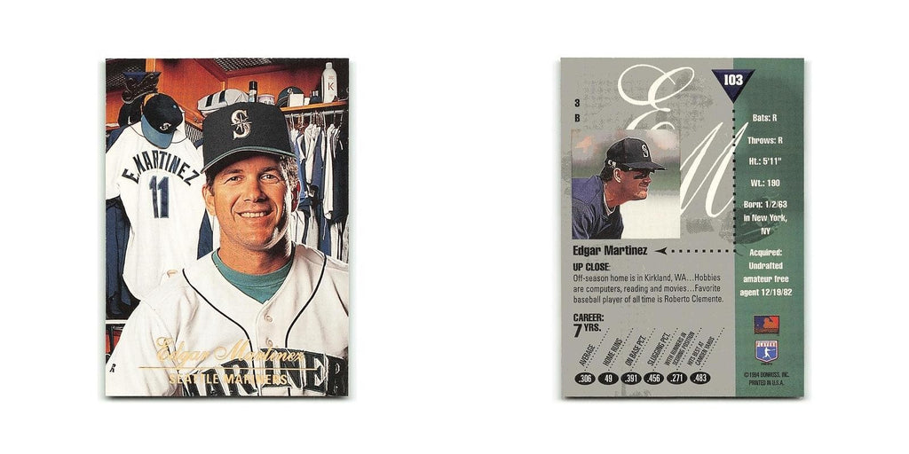 Edgar Martinez 1994 Studio #103 Seattle Mariners Baseball Card NM