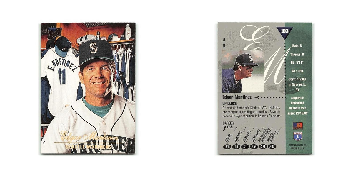 Edgar Martinez 1994 Studio #103 Seattle Mariners Baseball Card NM