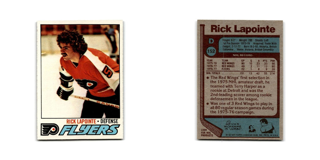 1977 Topps Rick Lapointe Philadelphia Flyers #152