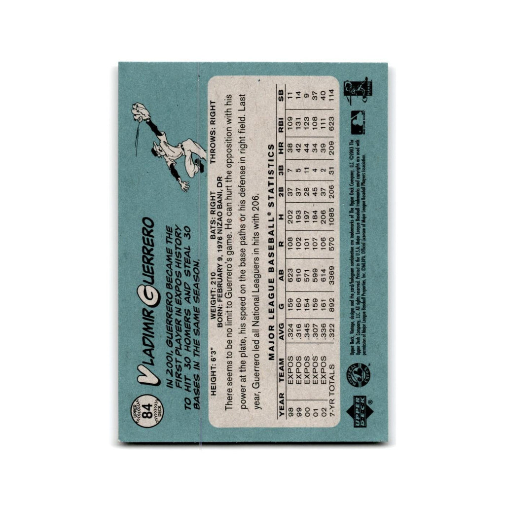 2003 Upper Deck Vintage Vladimir Guerrero Montreal Expos #84