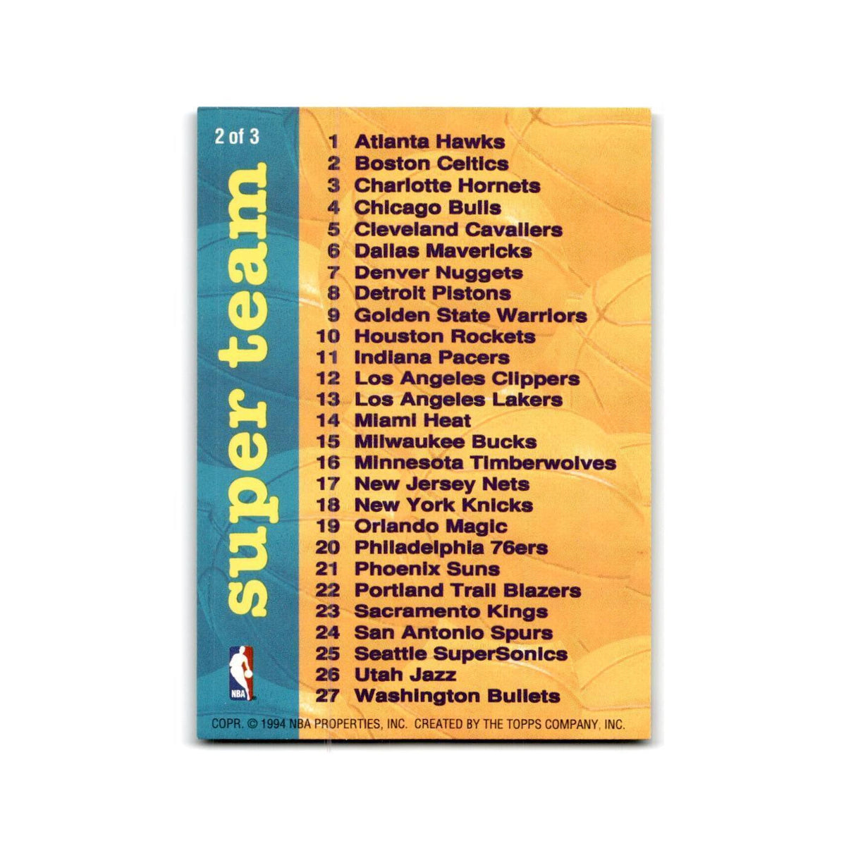 1994 Topps Stadium Club Series 1 Checklist #2