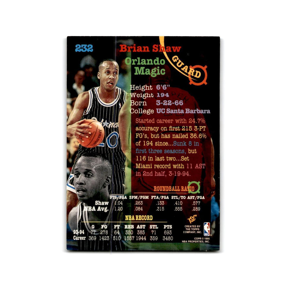 1994 Topps Stadium Club Brian Shaw Magic #232