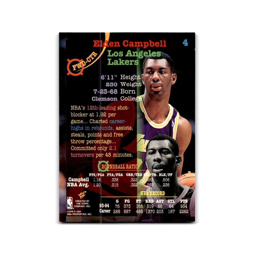 1994 Topps Stadium Club Elden Campbell Lakers #4