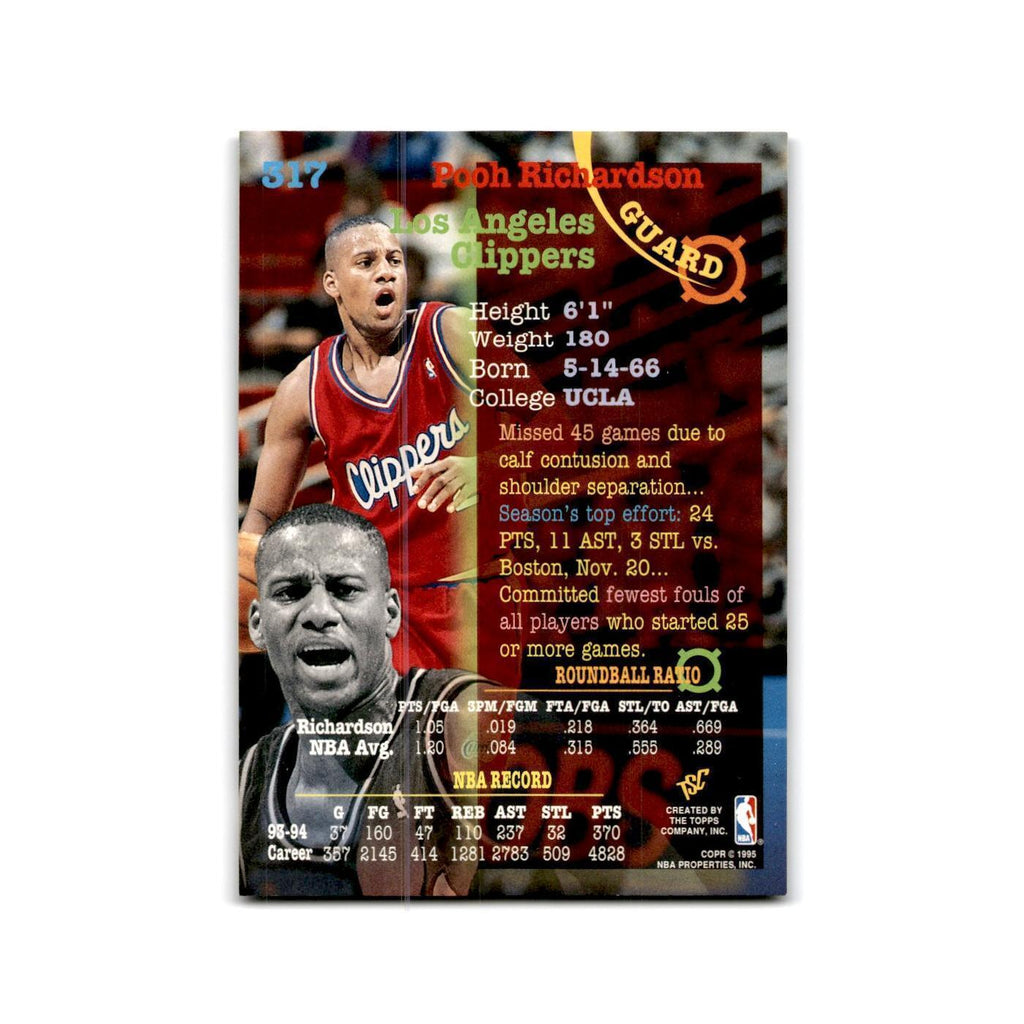 1994 Topps Stadium Club Pooh Richardson Clippers #317