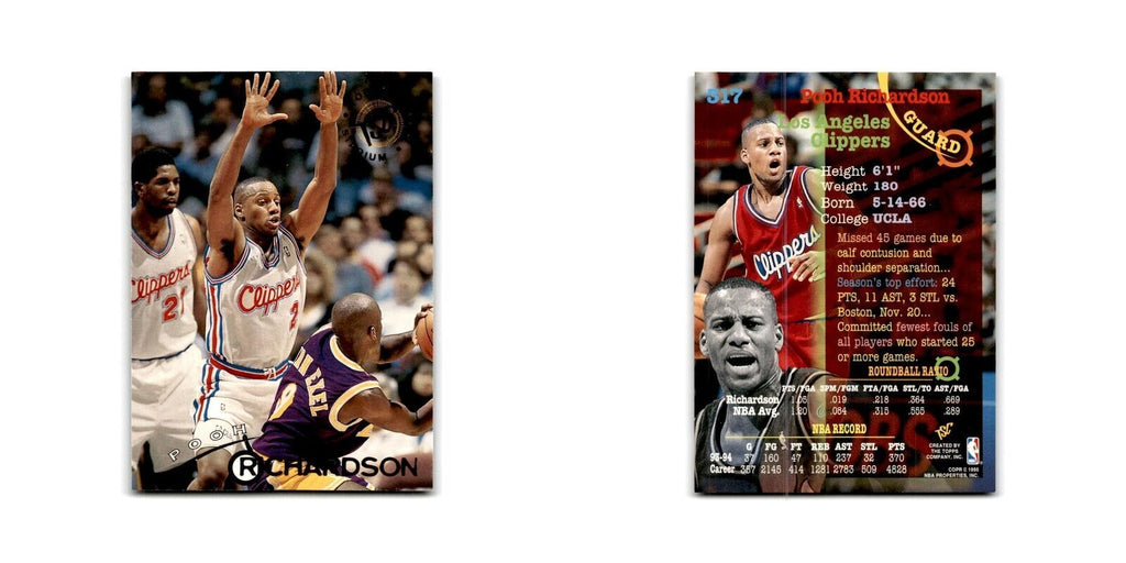 1994 Topps Stadium Club Pooh Richardson Clippers #317