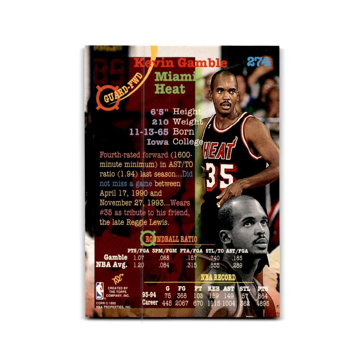 1994 Topps Stadium Club Kevin Gamble Heat #274