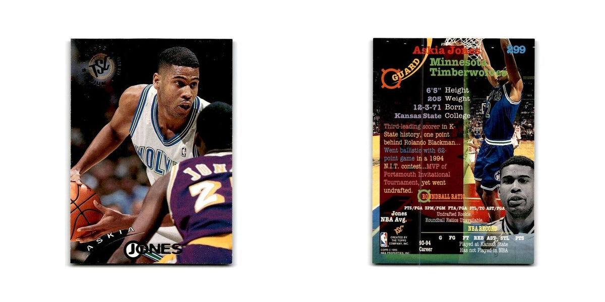 1994 Topps Stadium Club Askia Jones RC Timberwolves #299
