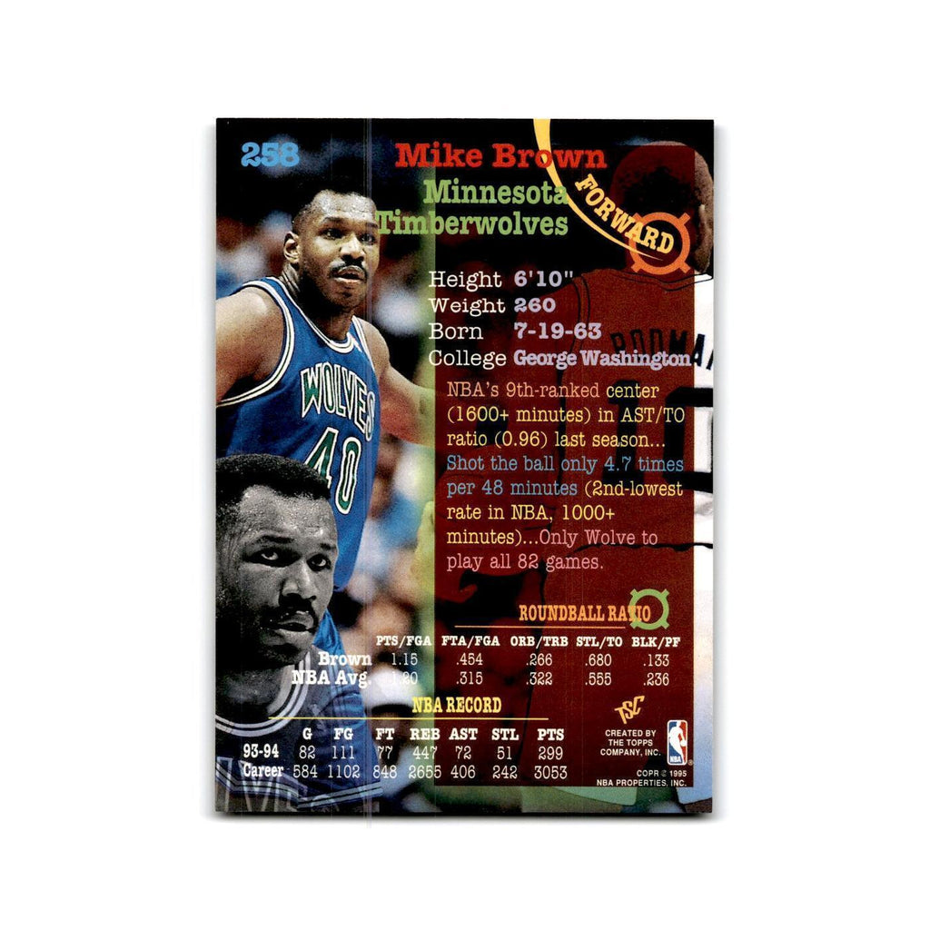 1994 Topps Stadium Club Mike Brown Timberwolves #258